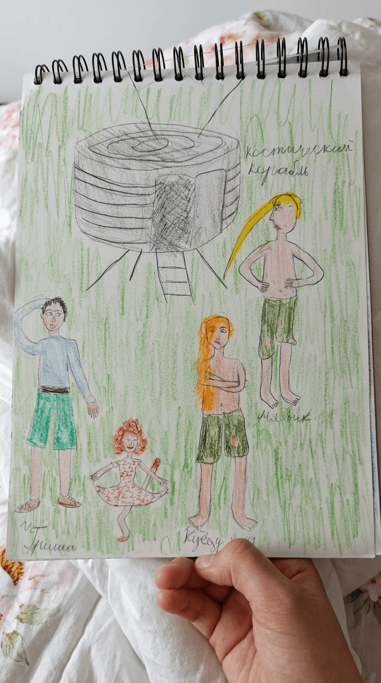 Kid's drawing before transformation